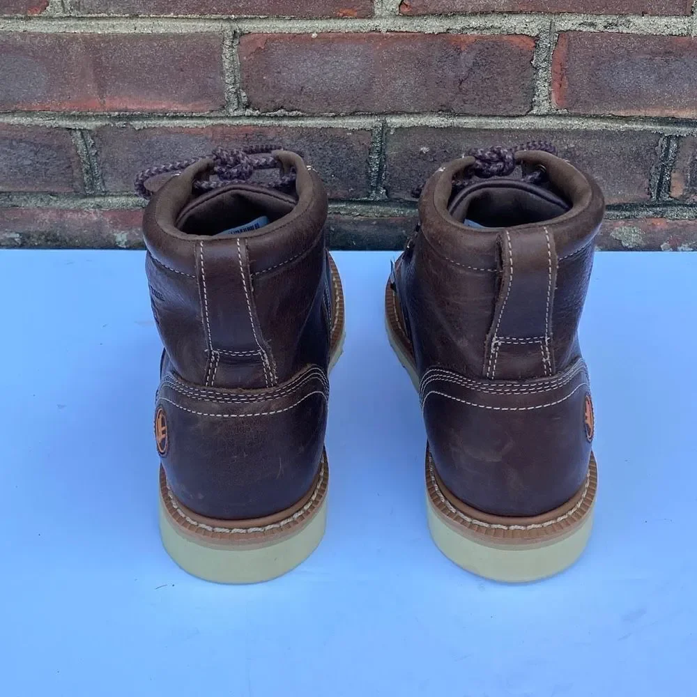 HAWX MEN'S USA WEDGE WORK BOOTS - STEEL TOE Size 9D